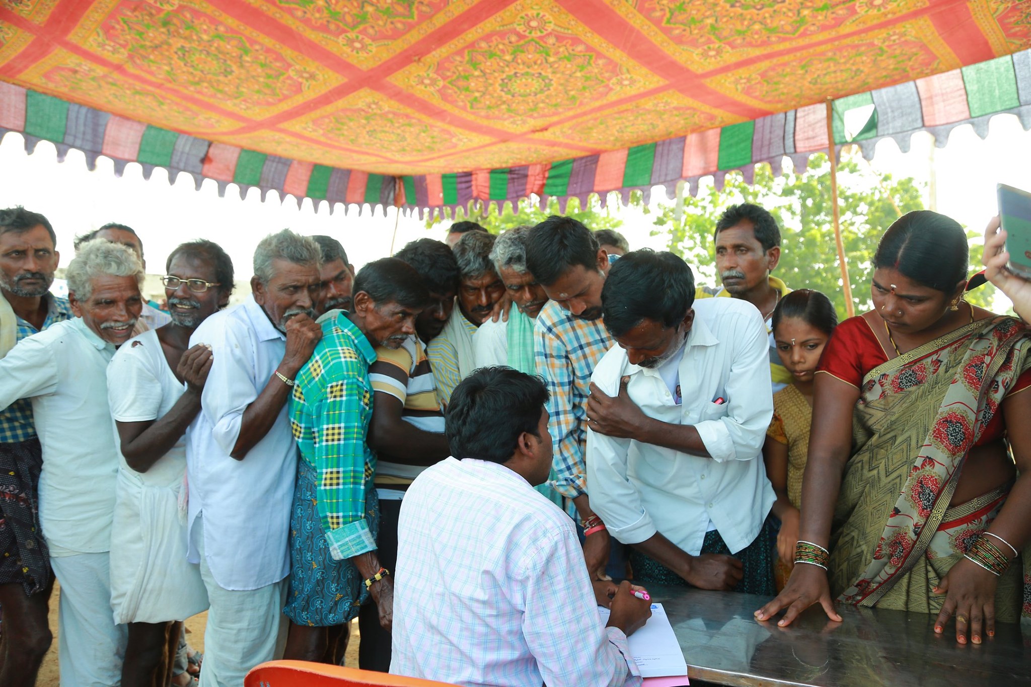 Nalgonda Smart Health Camp · screening in progress · 2019