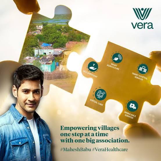 Vera Mahesh Babu campaign · puzzle-piece visual · empowering villages one step at a time with one big association