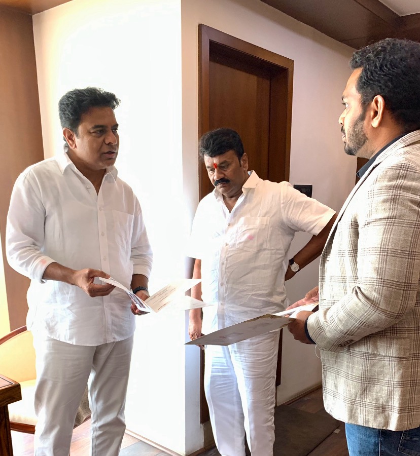 Meeting with KT Rama Rao, Telangana Minister for IT and Industries, reviewing the Vera digital health profile records